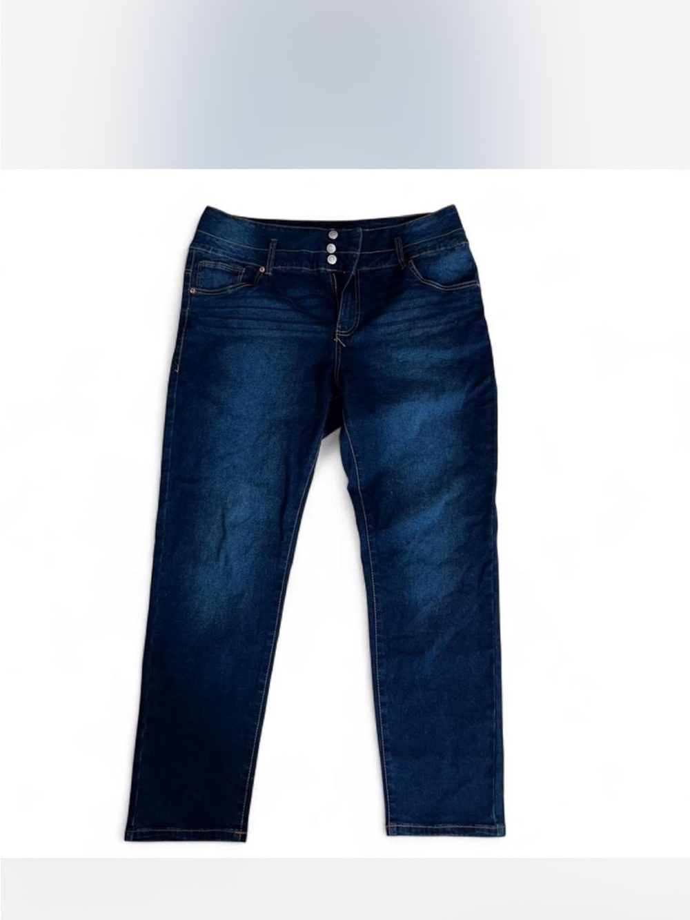 refuge Straight Leg Jeans with Triple-Button Waist